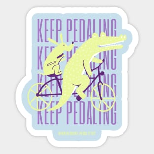 Keep Pedaling Alligator Dog Sticker